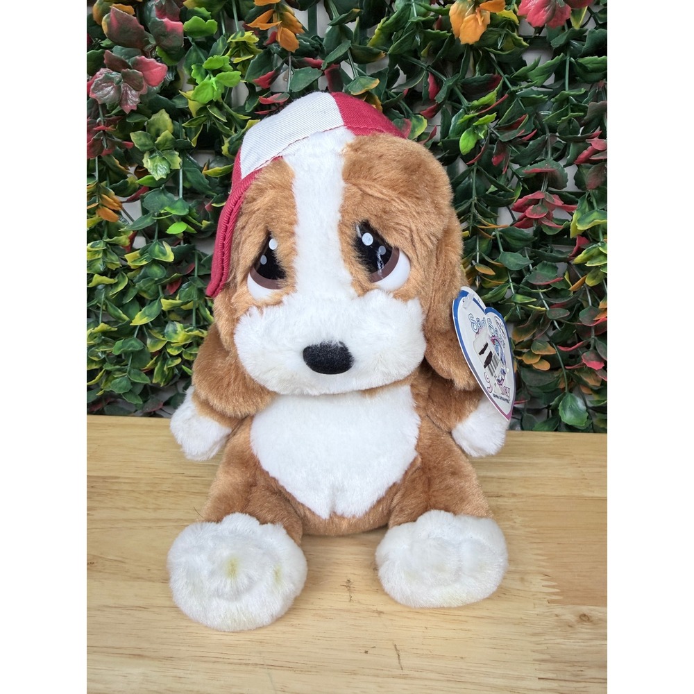 Sad Sam Aurora World Huggy Basset Hound Plush Dog Brown White Hat 15362